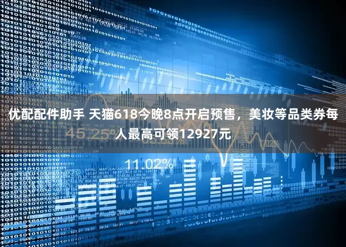 优配配件助手 天猫618今晚8点开启预售，美妆等品类券每人最高可领12927元